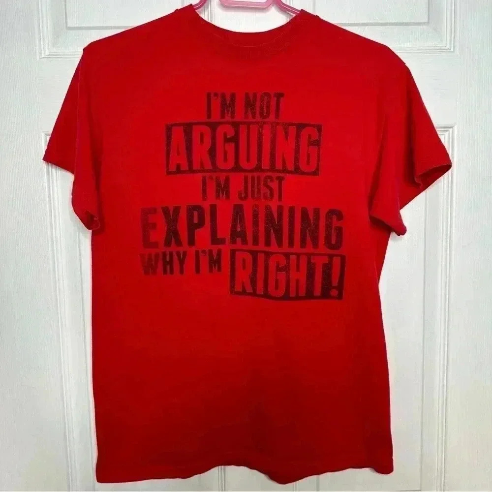 NTD Apparel T-Shirt Red & Black Funny  Size Medium